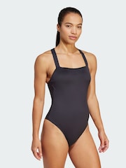 adidas Black Iconisea Padded Premium X-Back Swimsuit - Image 1 of 4