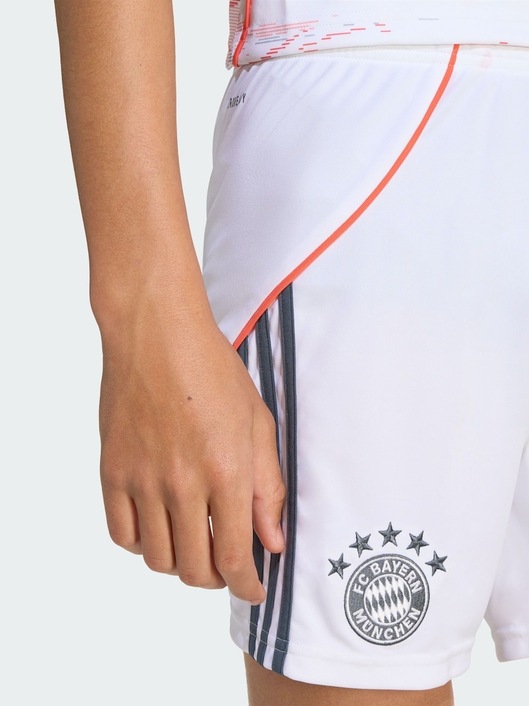 adidas White FC Bayern 25/26 Away Shorts - Image 2 of 4