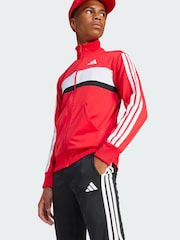 adidas Red Seasonal Essentials Tiberio 3-Stripes Tricot Tracksuit - Image 2 of 4