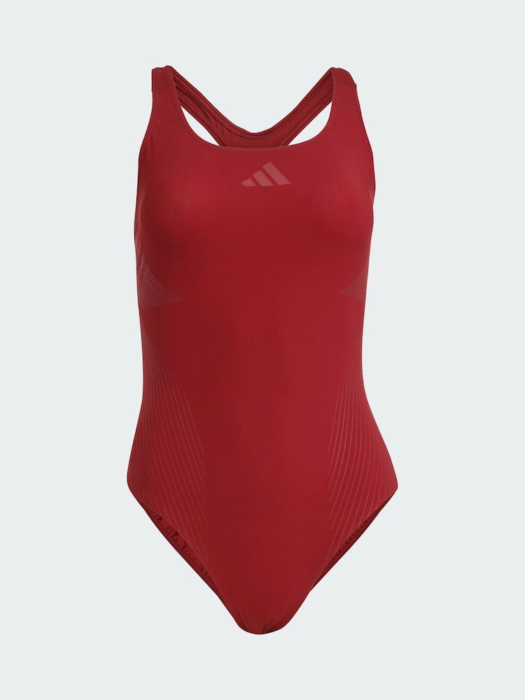 adidas Red Lanelux Y-Back Swimsuit - Image 5 of 5