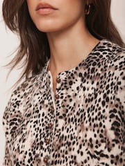 Mint Velvet Brown Leopard Print Cotton Cardigan - Image 4 of 8