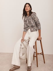 Mint Velvet Brown Leopard Print Cotton Cardigan - Image 5 of 8