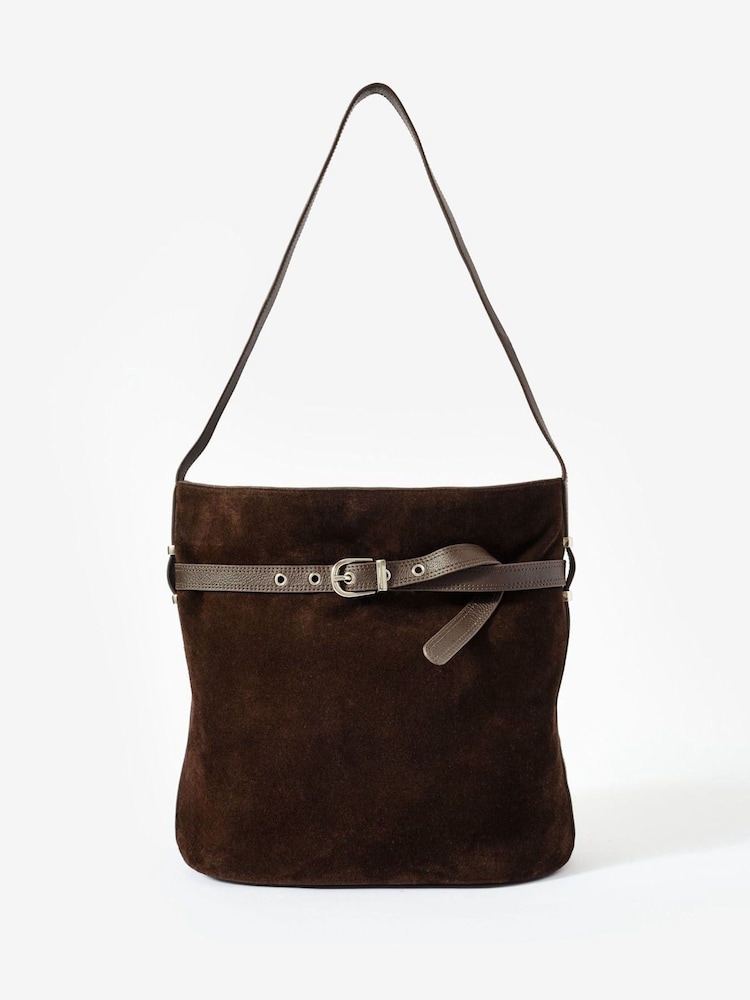 Mint Velvet Brown Maci Suede Bucket Bag - Image 1 of 6