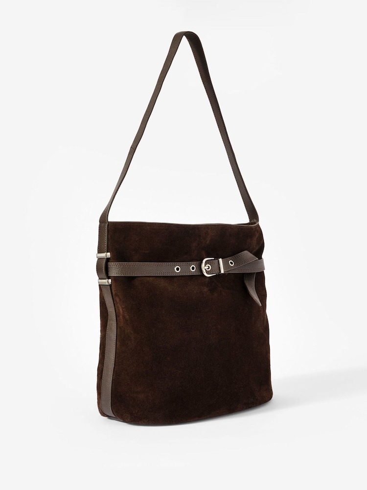 Mint Velvet Brown Maci Suede Bucket Bag - Image 2 of 6