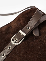 Mint Velvet Brown Maci Suede Bucket Bag - Image 4 of 6