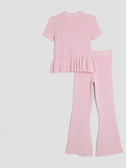 River Island Pink Peplum Waistcoat & Trousers Set - Image 2 of 5