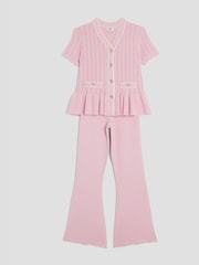 River Island Pink Peplum Waistcoat & Trousers Set - Image 3 of 5