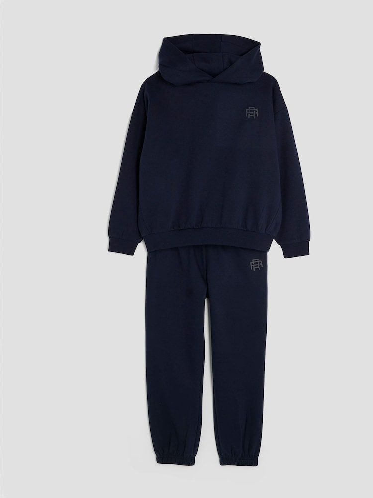 River Island Blue Essentials Hoodie & Joggers Set - Image 2 of 4