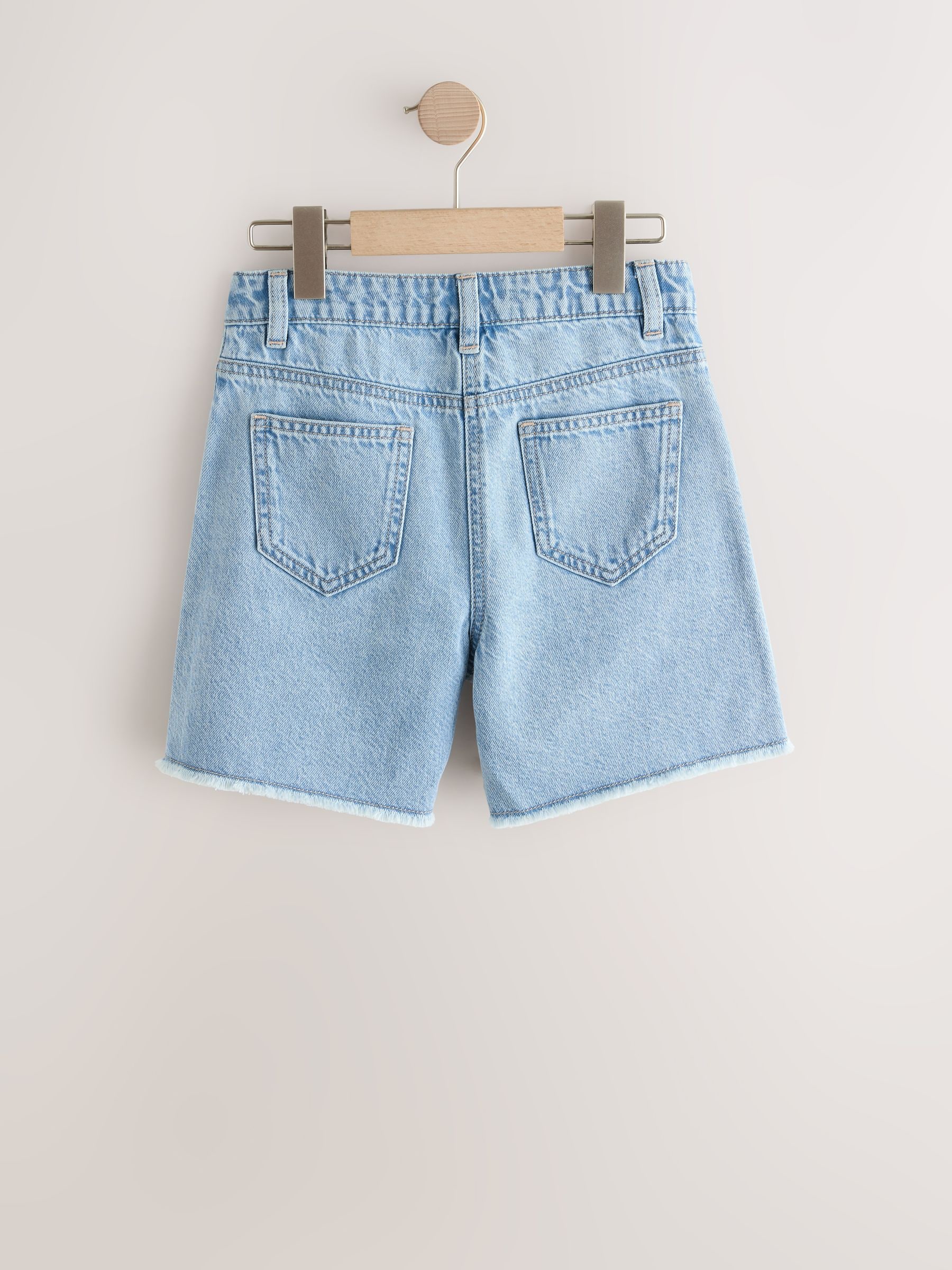 Buy Mid Blue Denim Crochet Applique Crochet Denim Shorts (3-16yrs