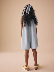 Light Wash Denim Strappy Playsuit (3-16yrs) - Image 3 of 8