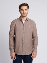 U.S. Polo Assn. Brown Brushed Dobby Shirt - Image 1 of 9