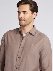 U.S. Polo Assn. Brown Brushed Dobby Shirt - Image 2 of 9