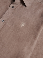 U.S. Polo Assn. Brown Brushed Dobby Shirt - Image 8 of 9