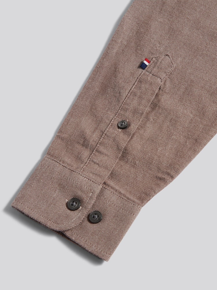 U.S. Polo Assn. Brown Brushed Dobby Shirt - Image 9 of 9 U.S. Polo Assn. Brown Brushed Dobby Shirt - Image 9 of 9