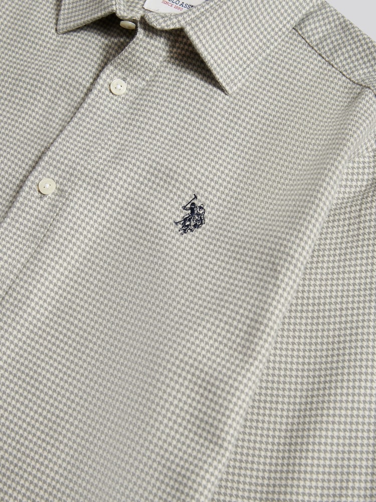 U.S. Polo Assn. Grey Mini Houndstooth Shirt - Image 9 of 9