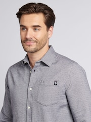 U.S. Polo Assn. Blue Herringbone Crosshatch Textured Shirt - Image 2 of 9