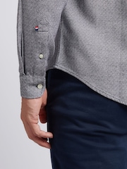U.S. Polo Assn. Blue Herringbone Crosshatch Textured Shirt - Image 5 of 9
