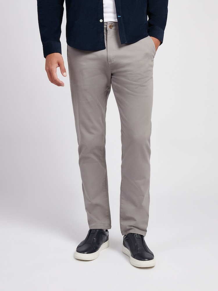 U.S. Polo Assn. Grey Classic Chinos Trousers - Image 1 of 9 U.S. Polo Assn. Grey Classic Chinos Trousers - Image 1 of 9