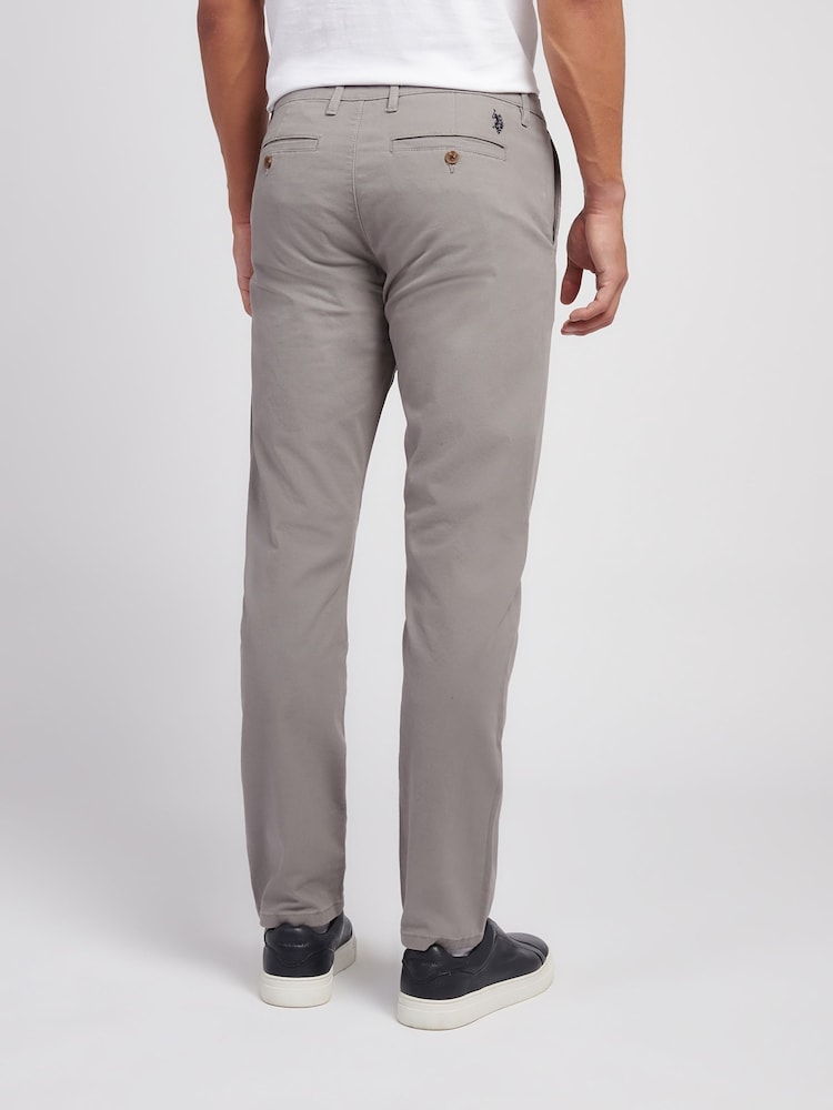 U.S. Polo Assn. Grey Classic Chinos Trousers - Image 2 of 9 U.S. Polo Assn. Grey Classic Chinos Trousers - Image 2 of 9