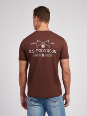 U.S. Polo Assn. Brown Mens Back Graphic T-Shirt - Image 4 of 10