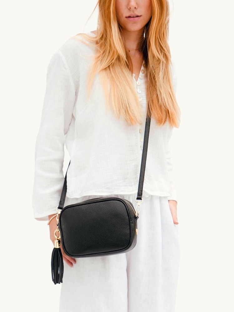 Apatchy Black The Tassel Leather Cross-Body Bag - Image 1 of 6
