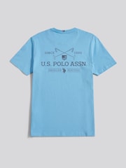 U.S. Polo Assn. Bright Blue Mens Back Graphic T-Shirt - Image 7 of 9
