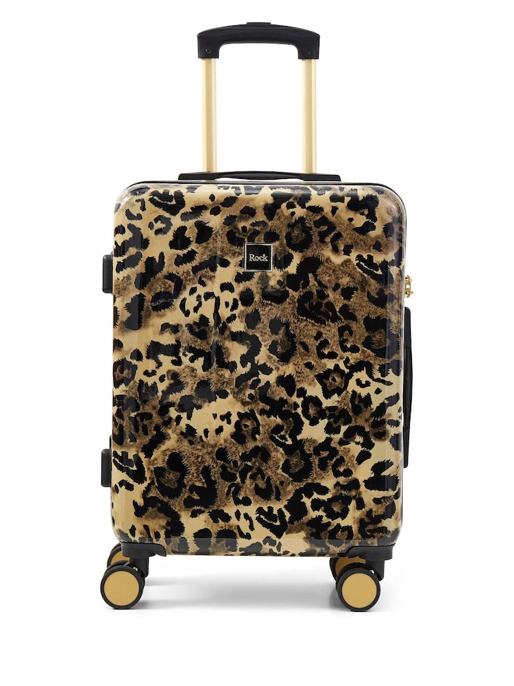 Rock Luggage Savannah Cabin Snow Leopard Suitcase - Image 1 of 5 Rock Luggage Savannah Cabin Snow Leopard Suitcase - Image 1 of 5
