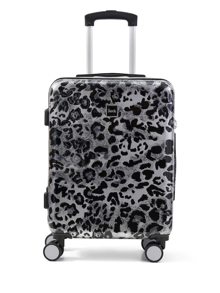 Rock Luggage Savannah Cabin Snow Leopard Suitcase - Image 1 of 5 Rock Luggage Savannah Cabin Snow Leopard Suitcase - Image 1 of 5