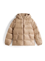 Tommy Hilfiger Brown Shiny Relaxed Hooded Puffer Jacket - Image 5 of 5