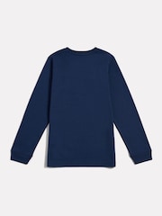 New Balance Blue Jersey Stacked Logo Long Sleeve T-Shirt - Image 7 of 8
