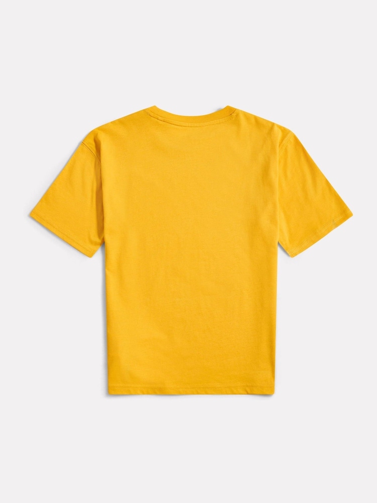 New Balance Gold Jersey Small Logo Cotton T-Shirt - Image 2 of 3 New Balance Gold Jersey Small Logo Cotton T-Shirt - Image 2 of 3