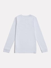 New Balance White Jersey Stacked Logo Long Sleeve T-Shirt - Image 2 of 3