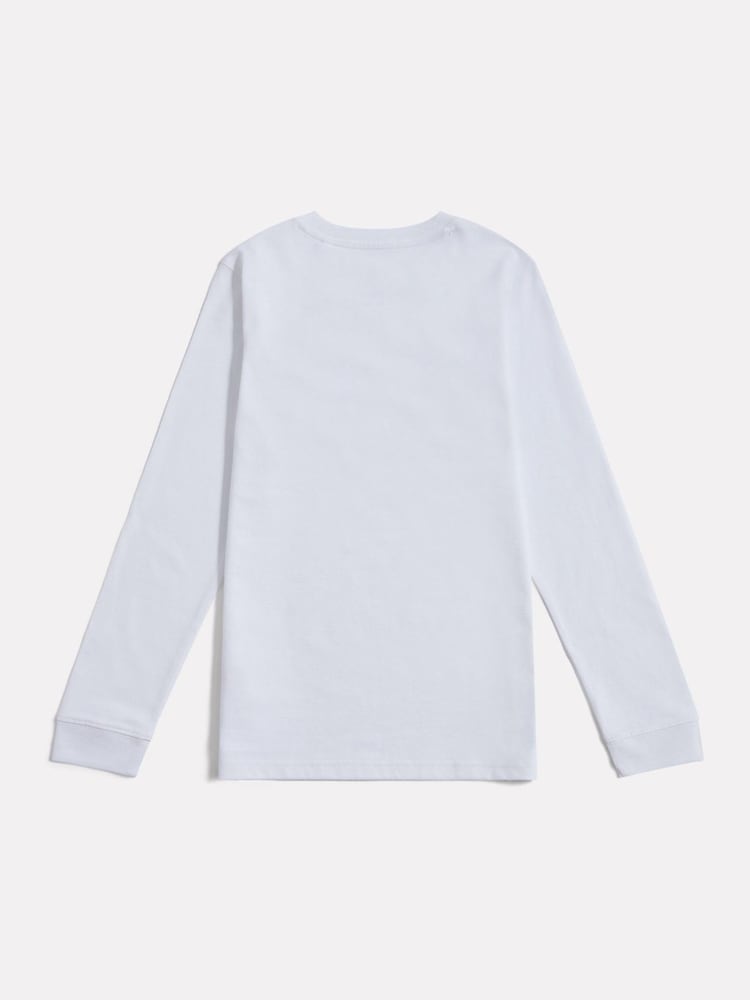 New Balance White Jersey Stacked Logo Long Sleeve T-Shirt - Image 2 of 3