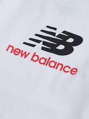 New Balance White Jersey Stacked Logo Long Sleeve T-Shirt - Image 3 of 3