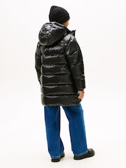 Tommy Hilfiger Black Relaxed Hooded Puffer Jacket - Image 2 of 5