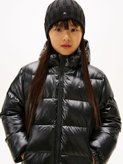 Tommy Hilfiger Black Relaxed Hooded Puffer Jacket - Image 4 of 5