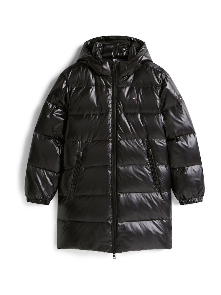 Tommy Hilfiger Black Relaxed Hooded Puffer Jacket - Image 5 of 5