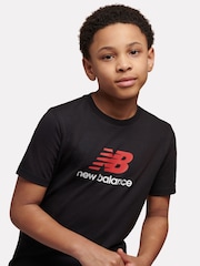 Juoda - „New Balance“ marškinėliai su „Jersey Stacked Logo“ logotipu - 4 paveikslėlis iš 8