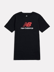 Juoda - „New Balance“ marškinėliai su „Jersey Stacked Logo“ logotipu - 6 paveikslėlis iš 8