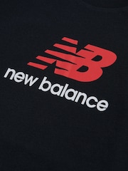Juoda - „New Balance“ marškinėliai su „Jersey Stacked Logo“ logotipu - 8 paveikslėlis iš 8