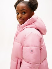 Tommy Hilfiger Pink Relaxed Hooded Puffer Jacket - Image 5 of 6