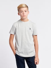 Gris - U.S. Polo Assn. Texture Double Horsemen T-Shirt - Imagen 1 de 8