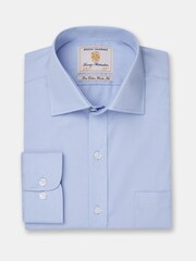 Brook Taverner Blue Single Cuff Poplin Cotton Shirt - Image 1 of 3