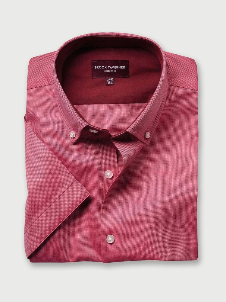 Brook Taverner Red Oxford Short Sleeve Shirt - Image 1 of 1