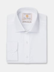 Brook Taverner White Single Cuff Poplin Cotton Shirt - Image 1 of 3