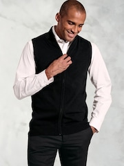 Brook Taverner Black Cotton Blend Knitted Gilet - Image 1 of 3