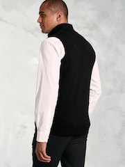Brook Taverner Black Cotton Blend Knitted Gilet - Image 2 of 3