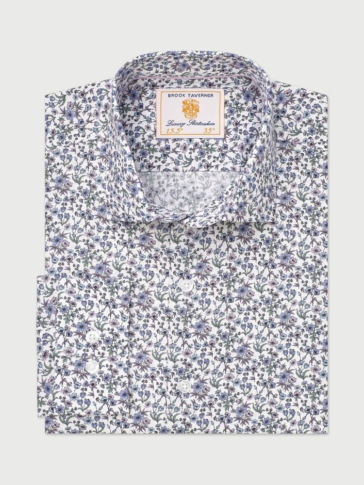 Brook Taverner Purple Floral Shirt - Image 1 of 4 Brook Taverner Purple Floral Shirt - Image 1 of 4