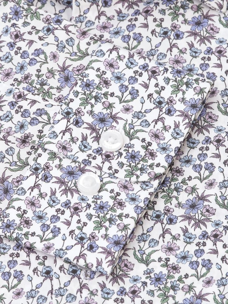 Brook Taverner Purple Floral Shirt - Image 2 of 4 Brook Taverner Purple Floral Shirt - Image 2 of 4