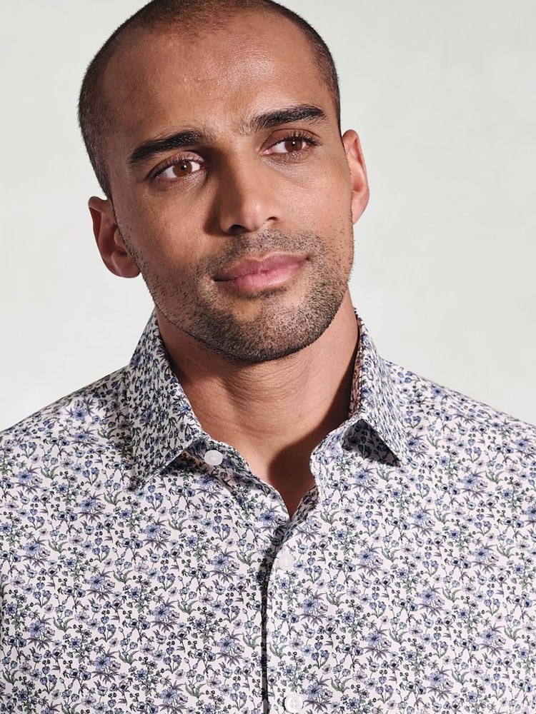 Brook Taverner Purple Floral Shirt - Image 4 of 4 Brook Taverner Purple Floral Shirt - Image 4 of 4